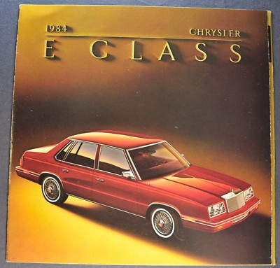 1984 Chrysler E Class Catalog Sales Brochure Excellent Original 84