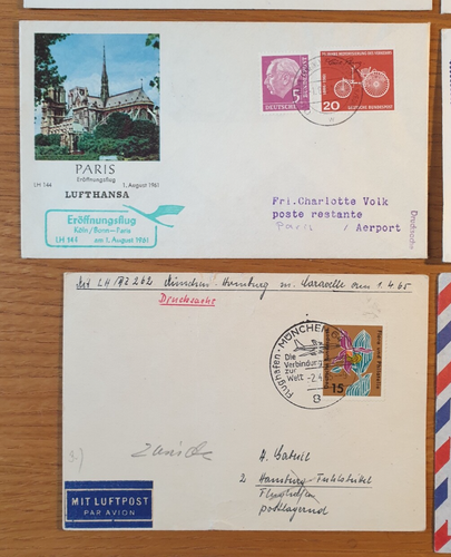 - 1960 to 1965 GERMANY - 20 x First Flight / Flown Covers LUFTHANSA Job Lot B - Picture 5 of 24