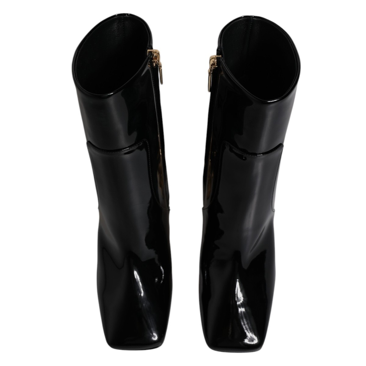 【関税込み】ドルチェ&ガッバーナ ジャッキー アンクル ブーツ DOLCE & GABBANA Shoes Black Jackie Leather Mid Calf Boots