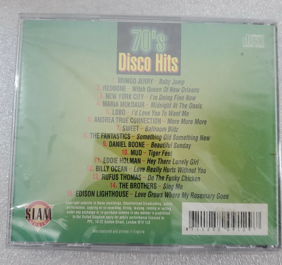 70's Disco Hits. Import Cd,CD, SLAM MUSIC,Manufacturer in England. New & Sealed. — 第 2/4 张图片