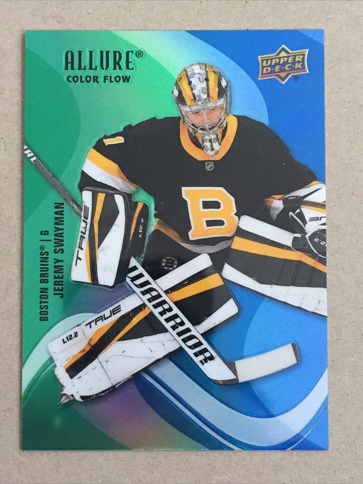 2022-23 Upper Deck Allure Color Flow Green Blue JEREMY SWAYMAN  Boston Bruins