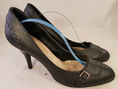 SALVATORE FERRAGAMO WOMAN SHOES CLASSICS PUMPS BUCKLES BLACK LEATHER SZ 9.5 B - Picture 2 of 12