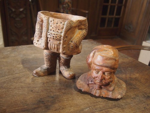 GRAND ET HAUT POT A TABAC EN TERRE CUITE representant un paysan hollandais - Picture 9 of 11