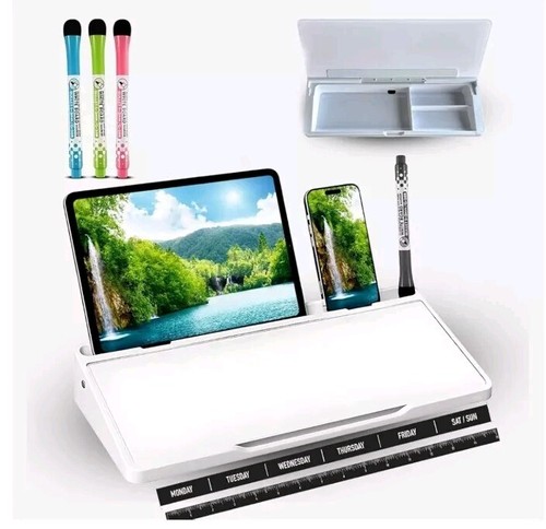 Desktop Whiteboard Glass Dry Erase White Board Desk Computer Buddy - Picture 5 of 7