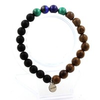Mineralien Und Edelsteine. Armband Perlen Malachit Aus Dem Kongo + Lapislazuli