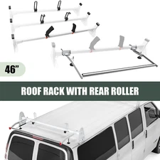 Ladder Roof Racks+cargo rear roller For 2015-2024 Ford Transit Cargo Van 800 LBS