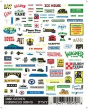 Woodland Scenics DT572 Business Signs Mini Train Decal Sheet