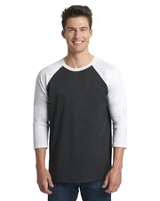 Next Level Unisex 4.3 oz. Triblend 3/4-Sleeves Raglan T-Shirt 6051 XS-3XL