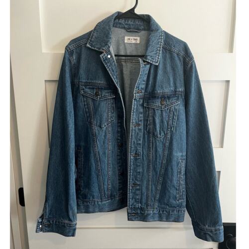Line of Trade Montana Blue Denim Trucker Mens Jacket Vtg Size Medium