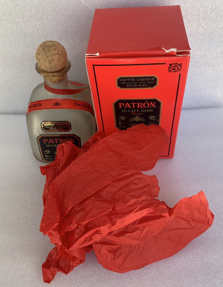 Patron XO Cafe Dark Cocoa Empty Bottle Box Collectible