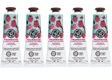 Yves Rocher Raspberry and Peppermint Nourishing Hand Cream Set of 5 Tubes