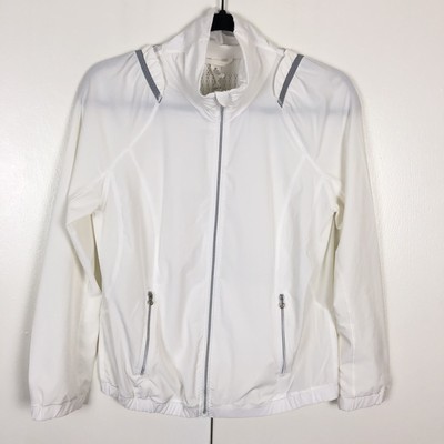 Download Lululemon White Full Zip Reflective Mock Neck Jacket Women ...