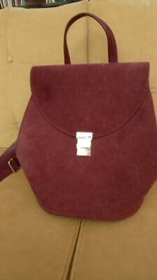 Neely & Chloe Suede Leather gold Hardware Backpack burgundy red bag NEW Neely & Chloe Suede Leather gold Hardware Backpack  main image 3