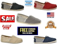 Toms 100% Authentic Mens US Size Canvas Shoe Stripe University Classic Rope Sole