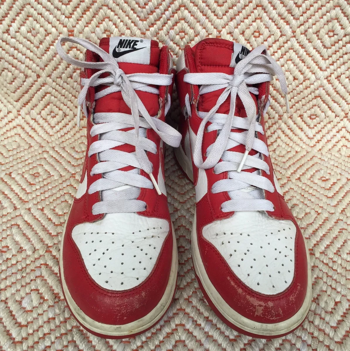 Rare 🔥 2009 Nike Dunk High White Varsity Red St John's Men 8.5