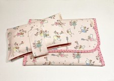 Handmade Cath Kidston Fairies baby travel changing mat, or nappy wipe pouch, PVC