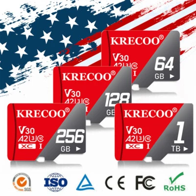 KRECOO Micro SD Card 1TB Ultra Class 10 SDXC SDHC Memory Card for Dash Cams Android lot
