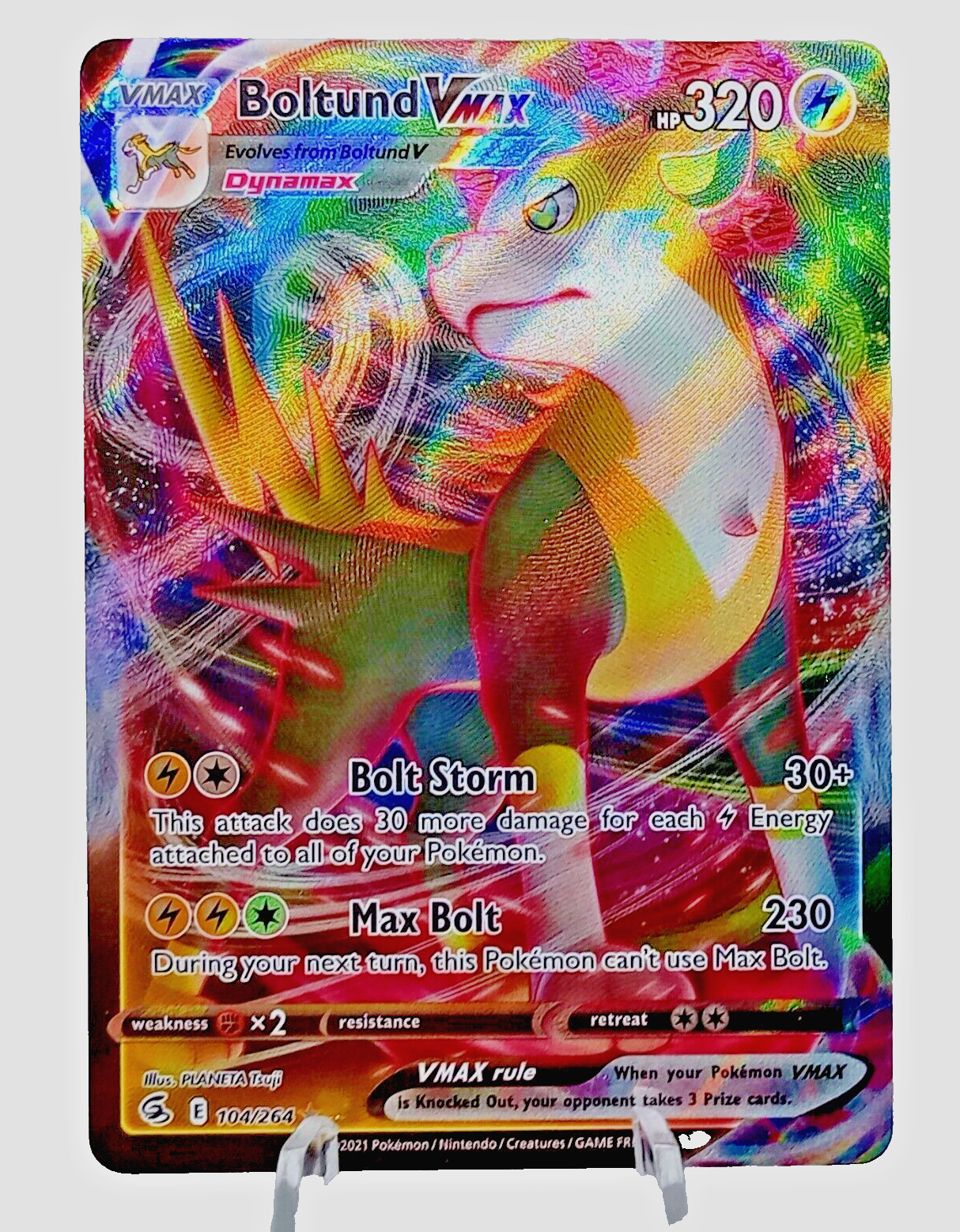 Boltund VMAX 104/264- Fusion Strike Holo Ultra Rare TCG Pokémon TCG NM