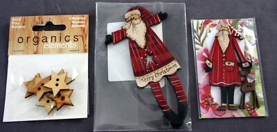 Merry Santa Buttons Barb Smith Designs Australia (2) & Organics Elements Stars