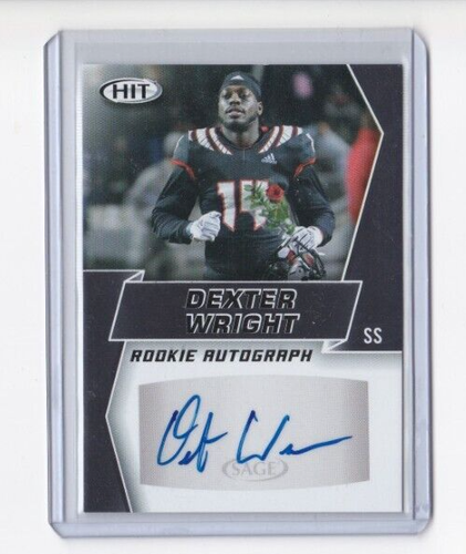 DEXTER WRIGHT 2019 SAGE HIT FOOTBALL AUTOGRAPHED ROOKIE CARD-SHIPS FREE - Picture 1 of 22