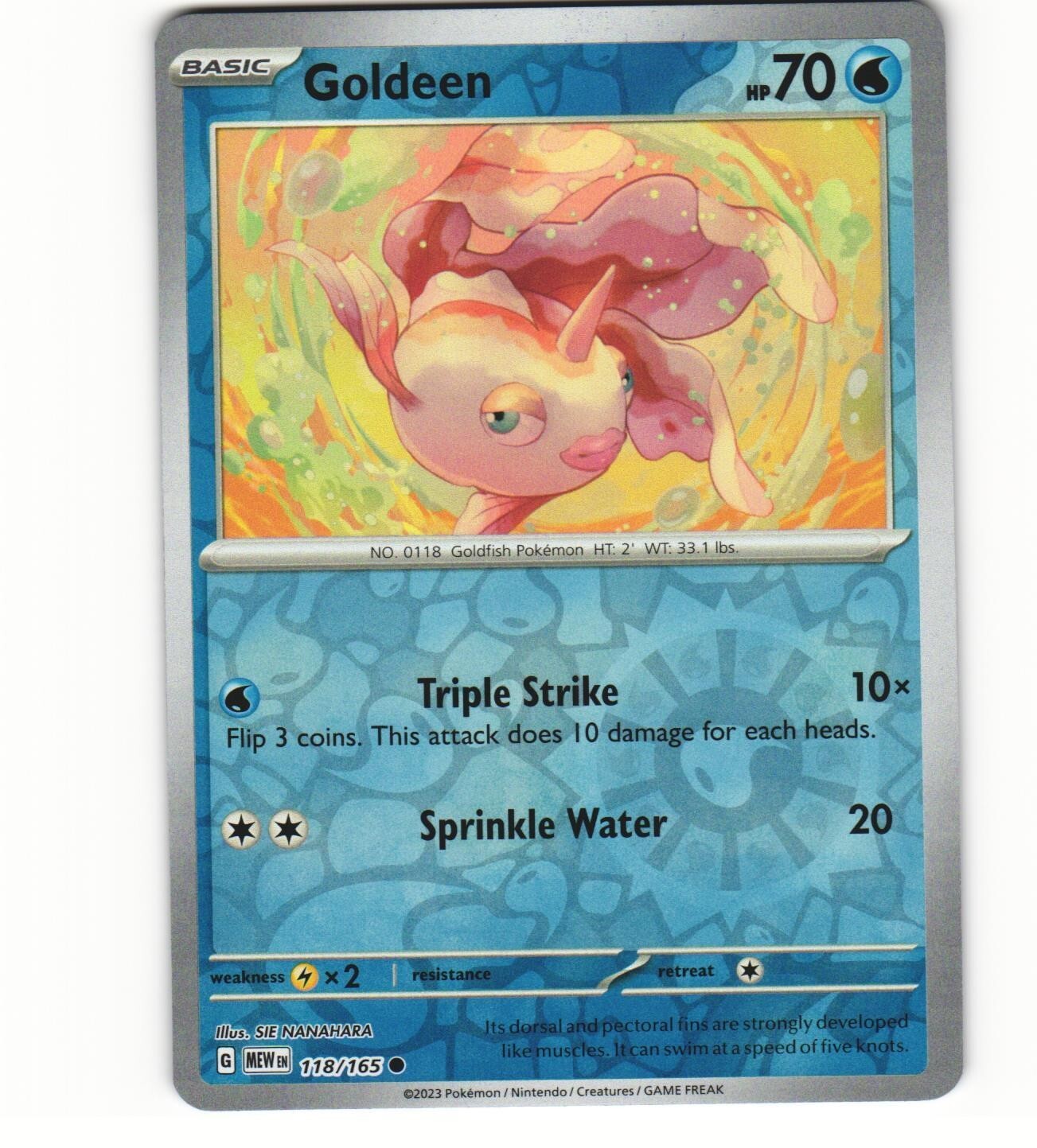 2023 Near Mint Pokemon Goldeen 118/165 Reverse Scarlet Violet 151 English