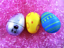 Easter Chicken Eggs 3 Hinged Colorful Plastic Fillable For Candy Spring D cor