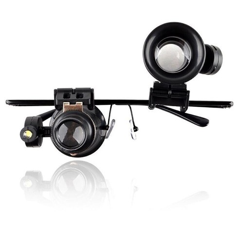 20x Vergrößerung Augenlupe Brille Lupe Linse Juwelier Uhr Reparatur mit LED Licht - Bild 6 von 9