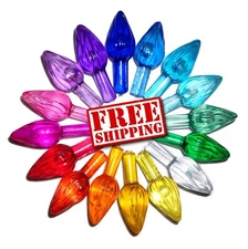 Set of 16 Colors of Medium Twist Light Bulbs for Vintage Ceramic Christmas Trees