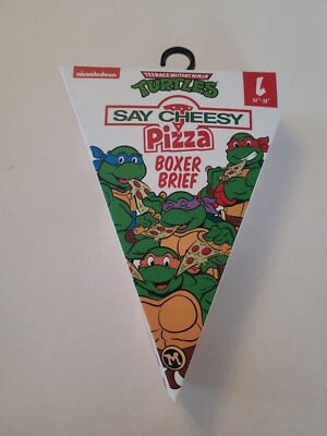 Nickelodeon Teenage Mutant Ninja Turles Say Cheesy Pizza Boxer Brief For Men L