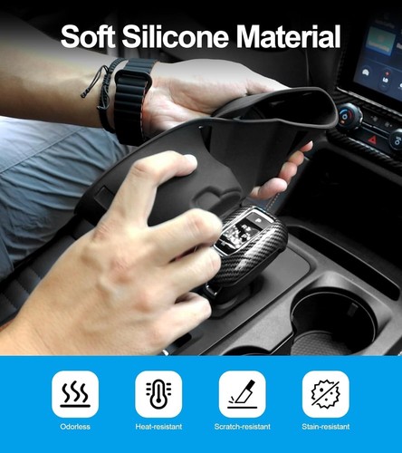Silicone Black Central Control Insert Mat Cup Holder Trim For Ford Ranger 2023+ - Picture 8 of 9
