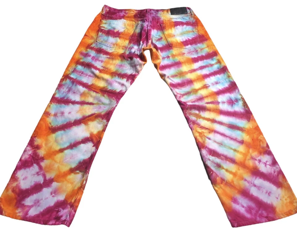 Tie Dye Levi's Denizen jeans 34x30 hippie festival 90’s Women’s Men’s Unisex - Image 2 of 4