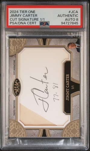 2024 TOPPS TIER ONE CUT SIGNATURES JCA JIMMY CARTER 1/1 AUTO