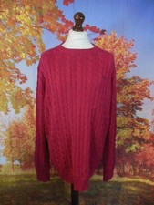 Crew Clothing red pink cable knit cotton blend Jumper. UK men's size XXL