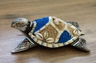 Wooden Turtle  Statue Hand Carved Figurine Wall Hanging Seaside Nautical Ocean