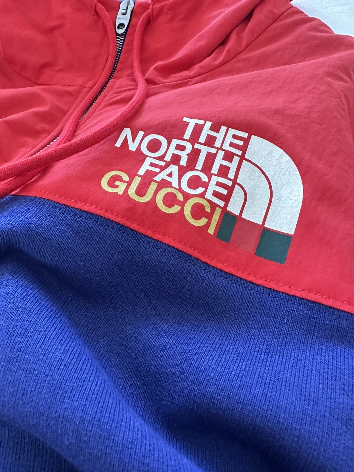 Giacca track con cappuccio cerniera logo GUCCI x THE NORTH FACE grande edizione limitata con scatola