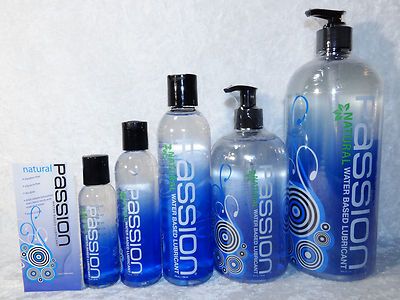 Passion Water Based Natural Lube 2oz 4oz 8oz 16oz 34oz Lubricant Gel  Slippery