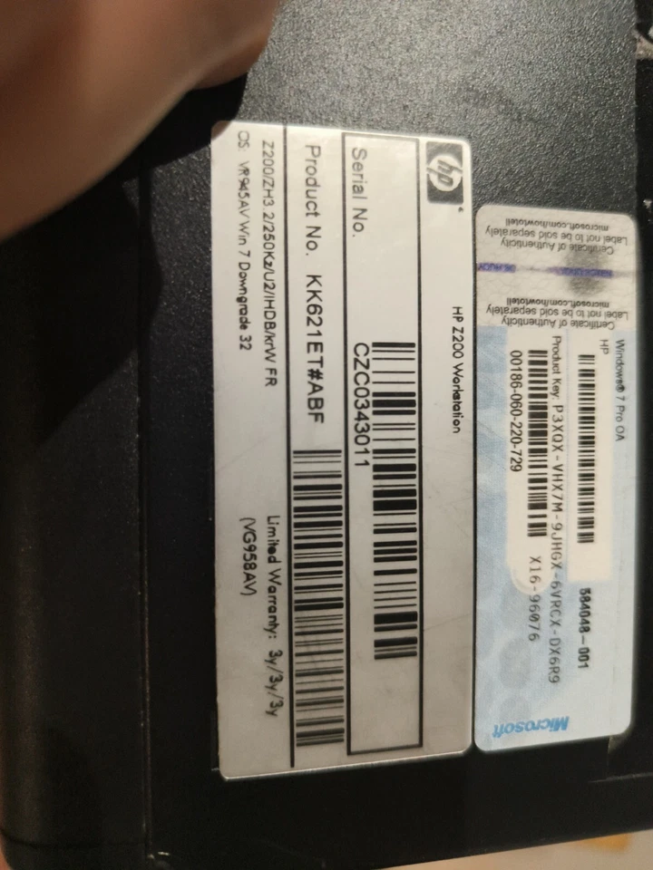 PC HP Workstation Z200 i5 6th 4Go 320HDD Quadro FX580 W10 - Photo 2/4