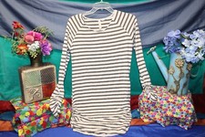 Vanilla Bay Women's Gray-White Striped Dress Size Medium shirt top classic Sale*