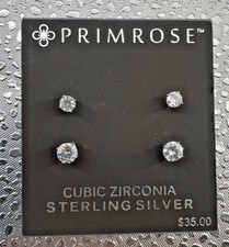 Primrose Cubic Zirconia Sterling Silver Pierced Earrings New