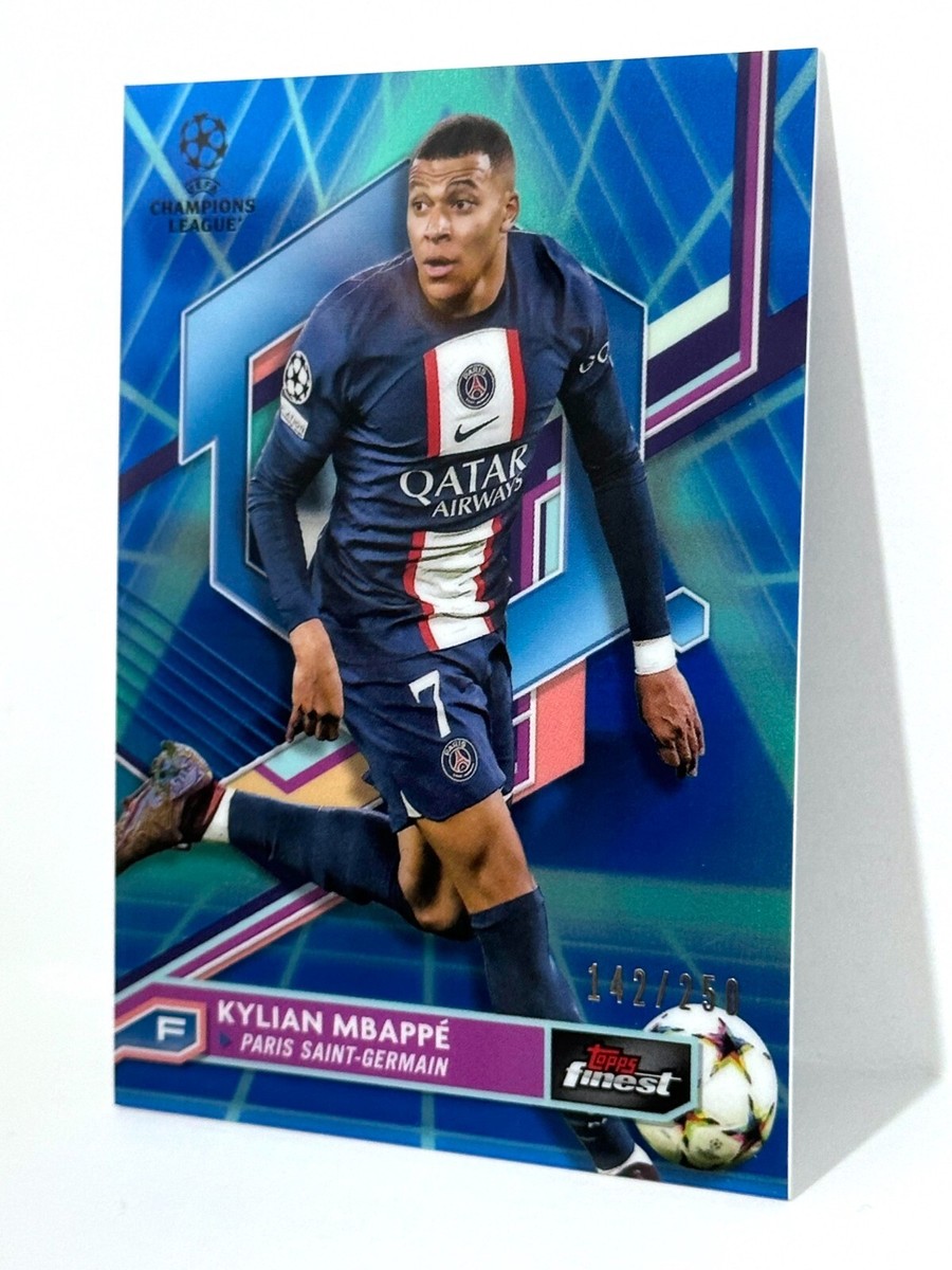 2022-23 Topps KYLIAN MBAPPE インサートTHE MAN 2022-23 Topps Finest UCL PSG Kylian Mbappe Blue/Aqua