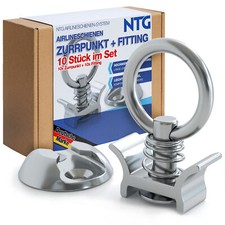 Zurrpunkt-Set für Airlineschiene,20-teilig, Zurrschiene, Ladungssicherung