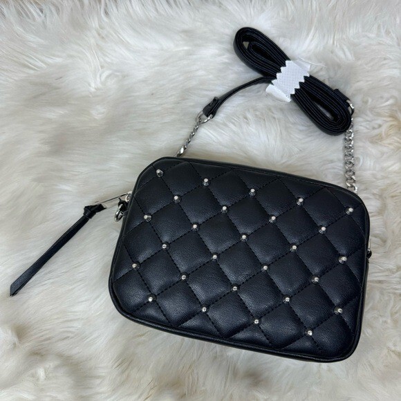 Rebecca Minkoff Diamond Quilt Studded Top-Zip Crossbody Bag
