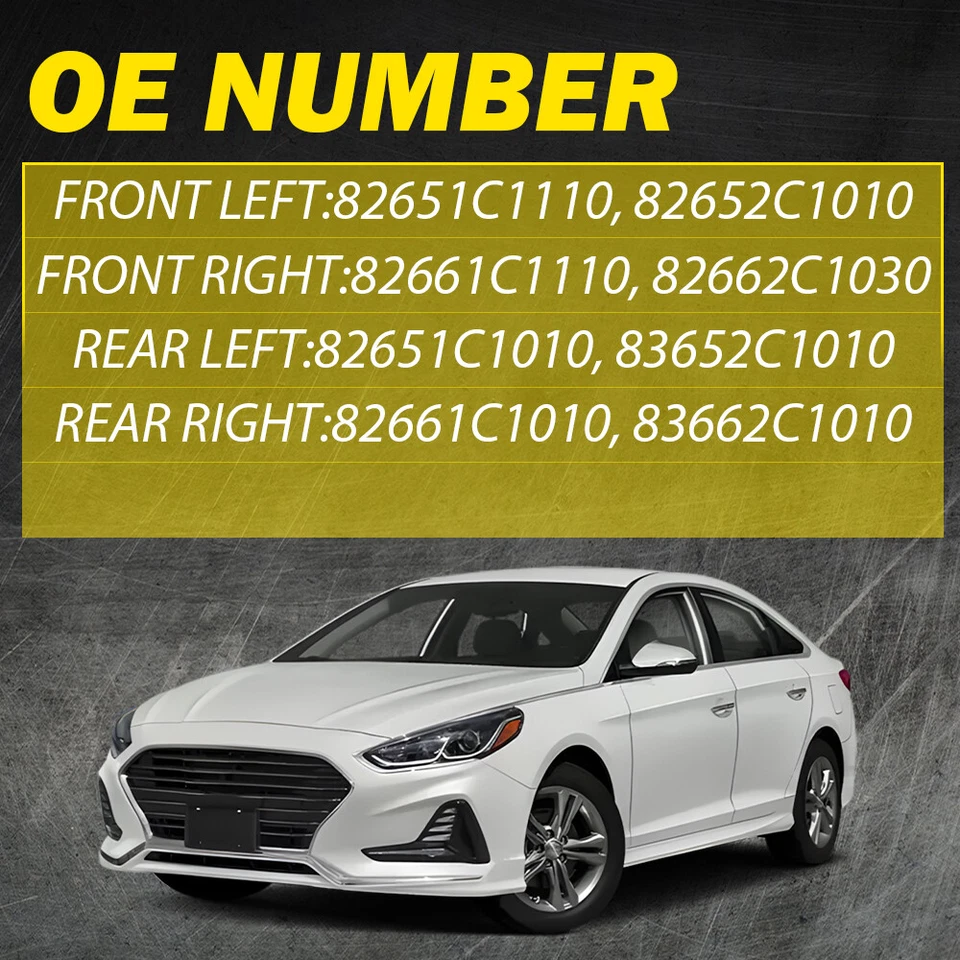 4PCS Chrome Exterior Outer Door Handle Set Assembly For Hyundai Sonata 2015-19 T - Image 3 of 4