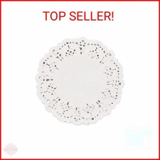 DECORA 3.5inch Round White Lace Paper Doilies for Wedding Tableware Decoration,