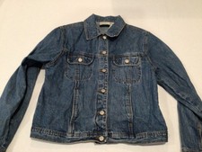 Vintage Bill Blass Denim Jacket Medium Blue Cotton Button Front 90s EUC