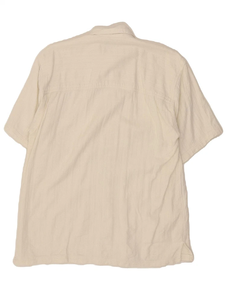 MADISON Mens Short Sleeve Shirt Large White Cotton BC06 — 第 2/3 张图片