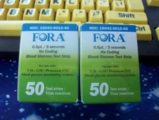 100 FORA TEST STRIPS V30/ G30/PREMIUM V10, 2X 50, EXP 4-6-26, GOOD SEALED BOXES