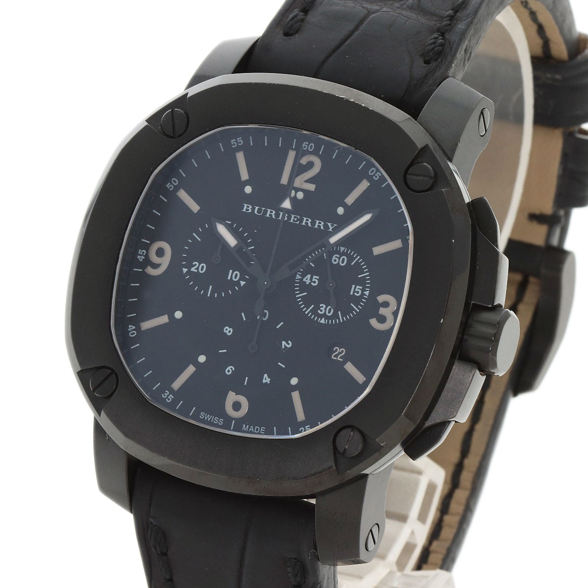 Burberry BBY1103 Chronograph Watch Stainless Steel Leather Burberry BBY1103 Chronograph Watch Stainless Steel Leather