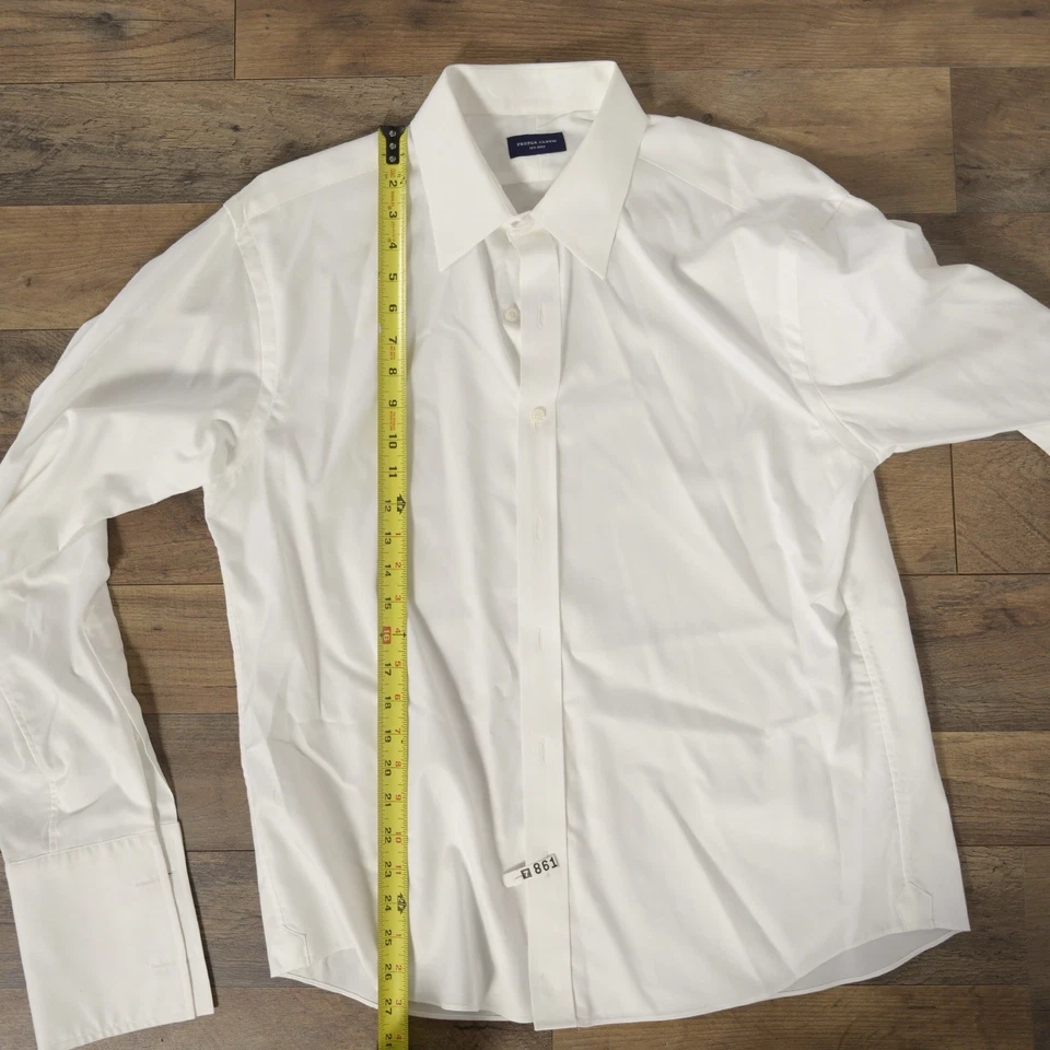 Proper Cloth Men’s M. White Classic Long Sleeve Cotton Button Up Shirt - Image 3 of 4