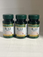 3x Nature's Bounty B12 1000 Mcg High Potency Tablets 100mcg Exp 07/26